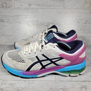 Asics Womens GEL-Kayano 26 White Peacoat Running Shoes 1012A457-100 Size 10